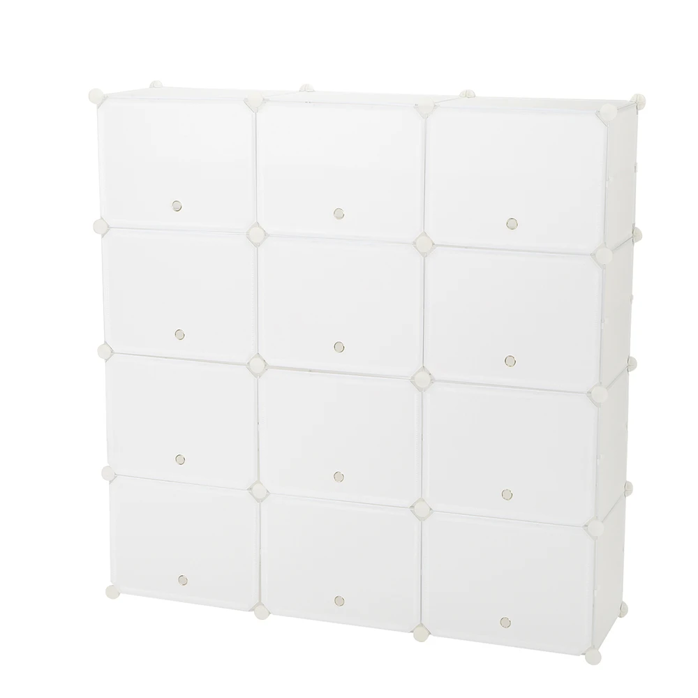 8-Tier Portable 48 Pair Shoe Rack Organizer 24 Grids Tower Shelf Storage Cabinet Stand Expandable for Heels, Slippers, White
