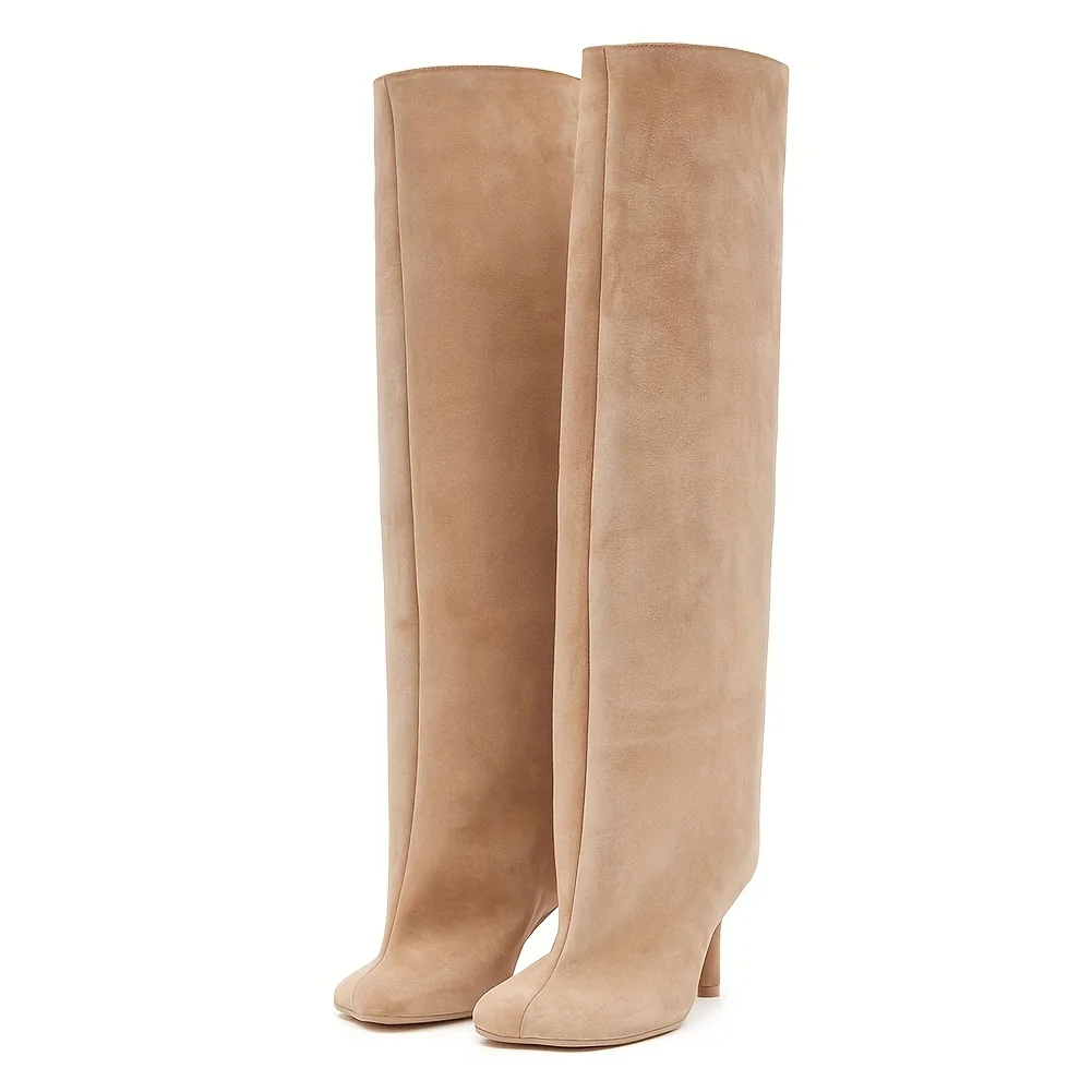 Nina Knee-High Square-Toe Suede Boot - Image 6