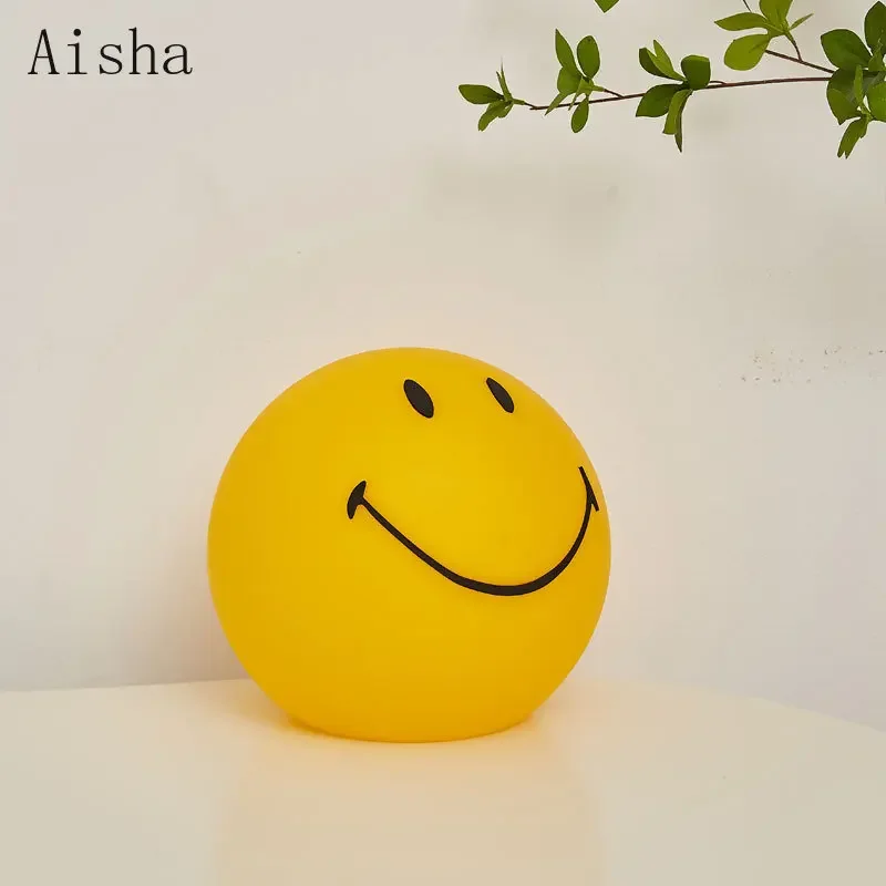 Outdoor Smiling Face Table Lamp Rechargeable Touchable Children's Bedroom Decorative Desk Lamp Landscape Yard Lawn Lighting 2