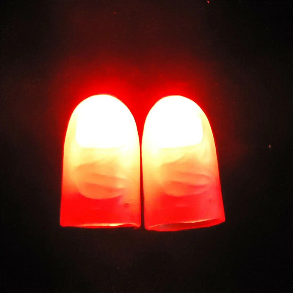 2/6Pcs Magic Light Up Finger Fingers LED Tricks Thumb Props Christmas Christmas Festival Party Novelty Funny Toys 4
