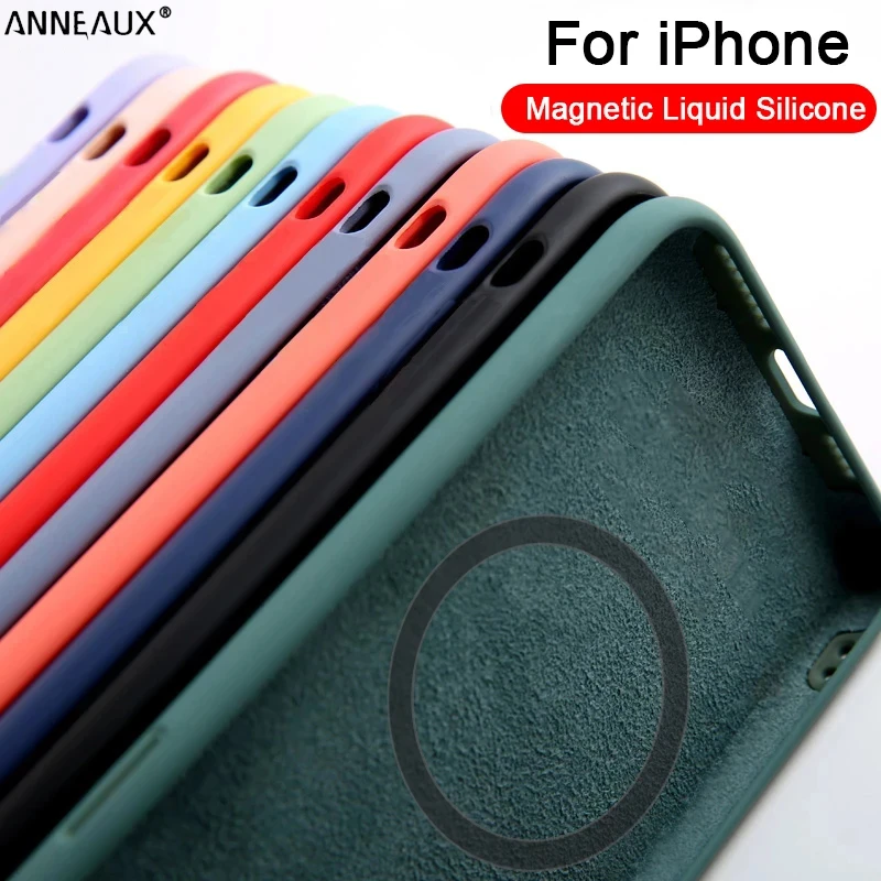 Original Liquid Silicone Wireless Charging Case For iPhone 13 11 12 Pro Max For Magsafe Magnetic 8 Plus XR X XS MAX SE Cover iphone 13 pro max case