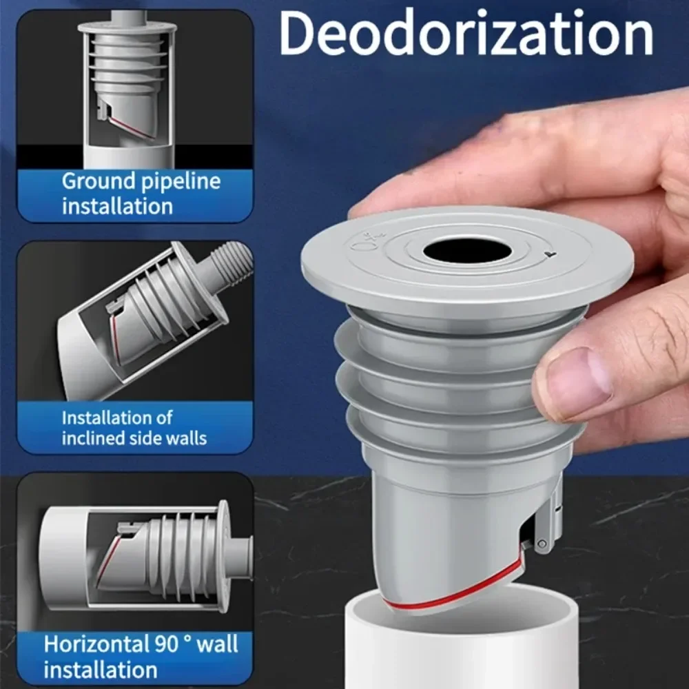 Silicone Drain Pipe Bathroom Deodorizing Sewer Pipe Sealing Ring Dish Drainer for Kitchen Sink Drains Bathrooms Accessories Trap