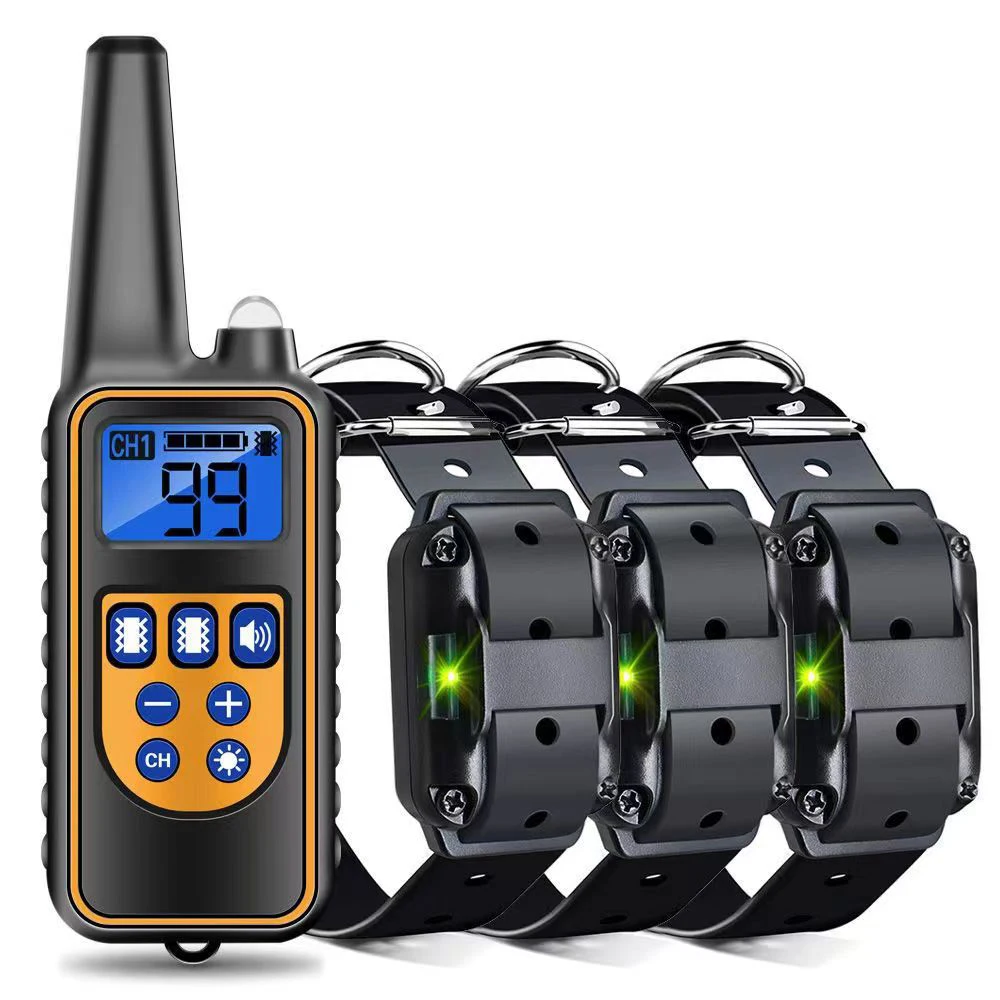 

Dog Training Collar, Waterproof Dog Shock Collar with Remote 2600ft Control Range E Collar for 2 Dogs with 4 Training Modes Ligh