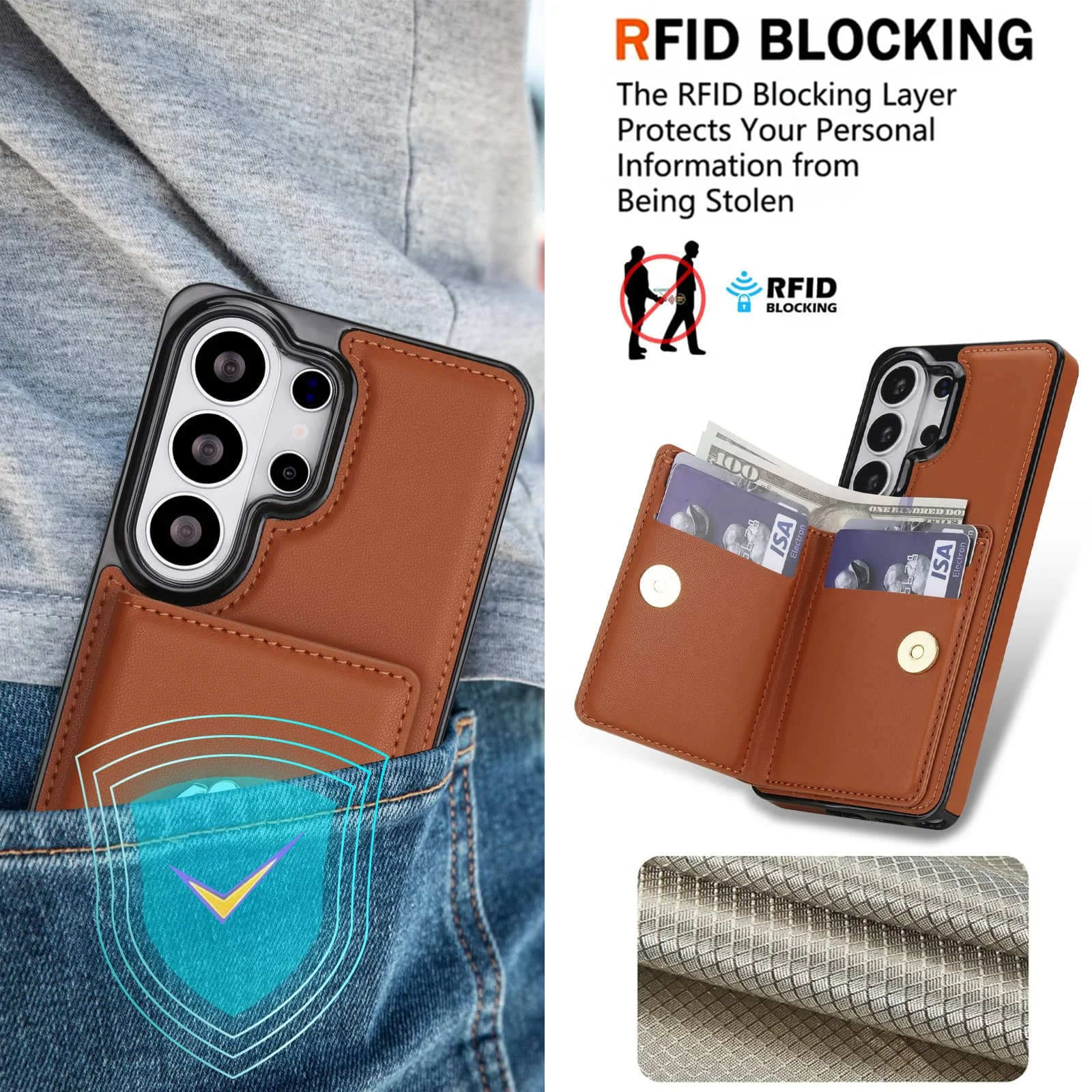 Premium Wallet Case with Card Holder and 360° Rotating Kickstand
