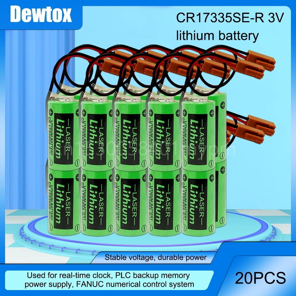 

20 шт., 100% оригинальные новые модели 17335 ER17335 ER2/3A CNC 3V 1800 мАч, литиевый аккумулятор PLC с разъемом