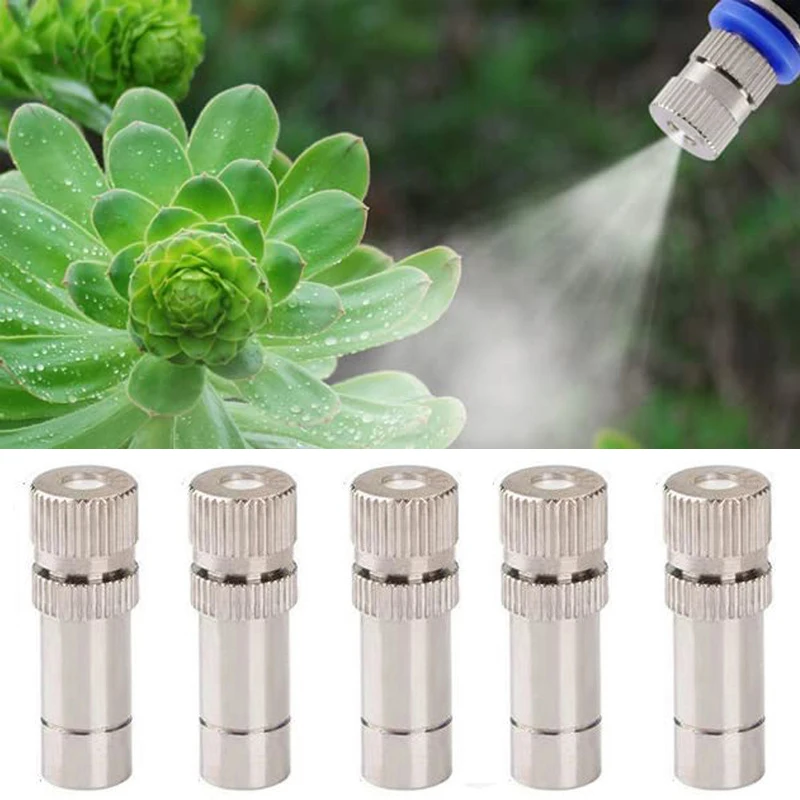 8mm Misting Fogger Nozzle 5pcs Orifice0.1mm-0.8mm with Quick Slip Lock Tee Connectors for Home Garden Irrigatiion Cooling System 2