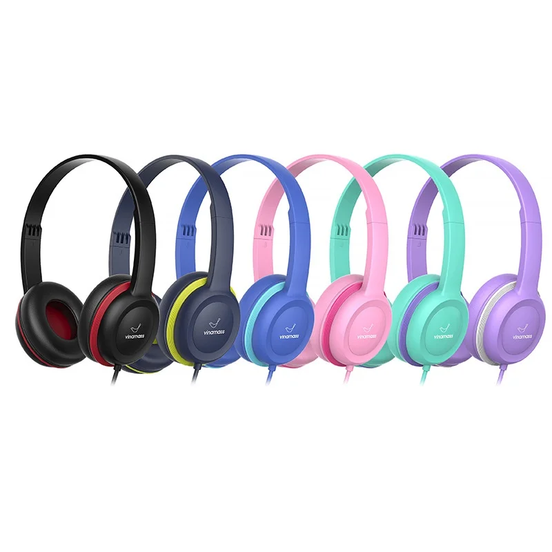 

Kids Headphones Adjustable Color Wired Children Headset with Safe Volume Limiter 85dB Boys Girls Classroom Students Teens