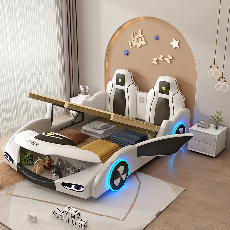 Design Toddler Boys Bed Modern Luxury Princess Multifunctional Loft Children Bed Frames Girls Lit De Chambre A Coucher Furniture 4