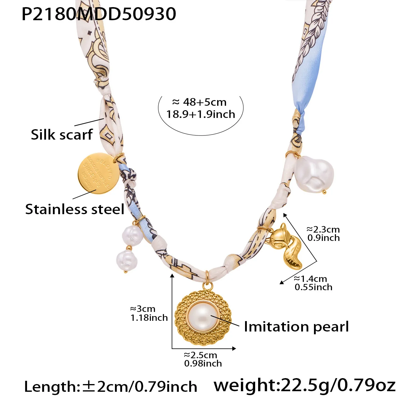 Amaiyllis Vintage DIY Multi-Accessoires Stoff Schal Halskette Exquisite Mode Edelstahl Schlüsselbein Kette Halskette – Detail 5