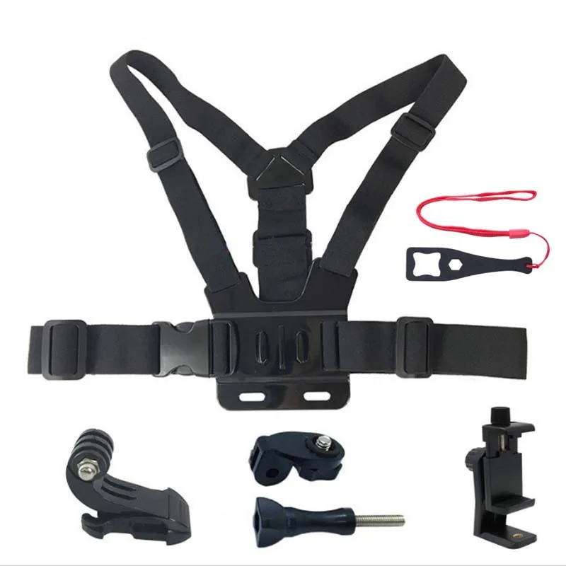 360 Adattatore Per Imbracatura Toracica Con Supporto Per Tracolla Per Go Pro Hero 11 10 9 8 7 6 5 4 3 + 3 Insta Camera Black Edition