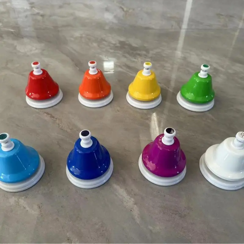 8Pcs/set 8-Tone Tinkle Bell Children Orff Percussion Instrument Early Childhood Musical Education Teaching Aid Tinkle Bell