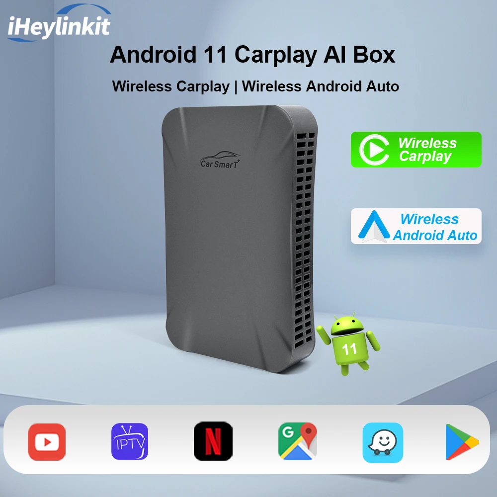 Android 11 CarPlay Ai Wireless Car Play Android Auto 4 + 64G Netflix