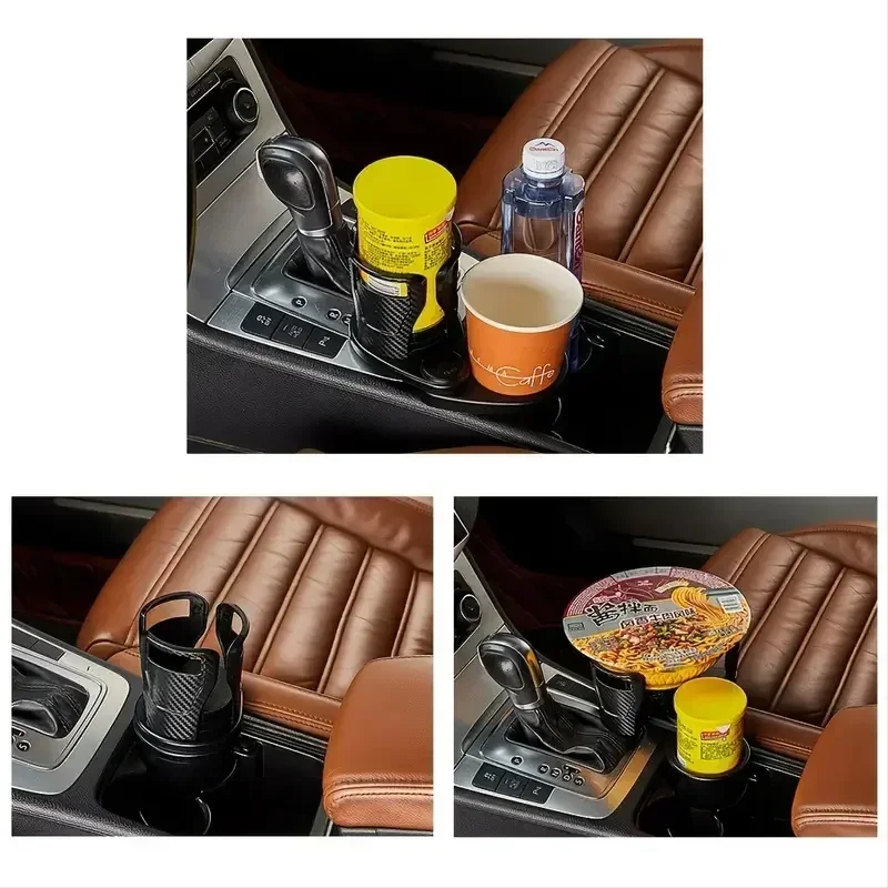 Car Cup Holder Expander 2 in 1 Multifunctional Automotive Drink Mount with 360&deg; Rotating Adjustable Car Storage Supplies