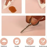1 piece large size waterproof faux leather table mat - non-slip, solid color office mousepad and keyboard protection mat 3
