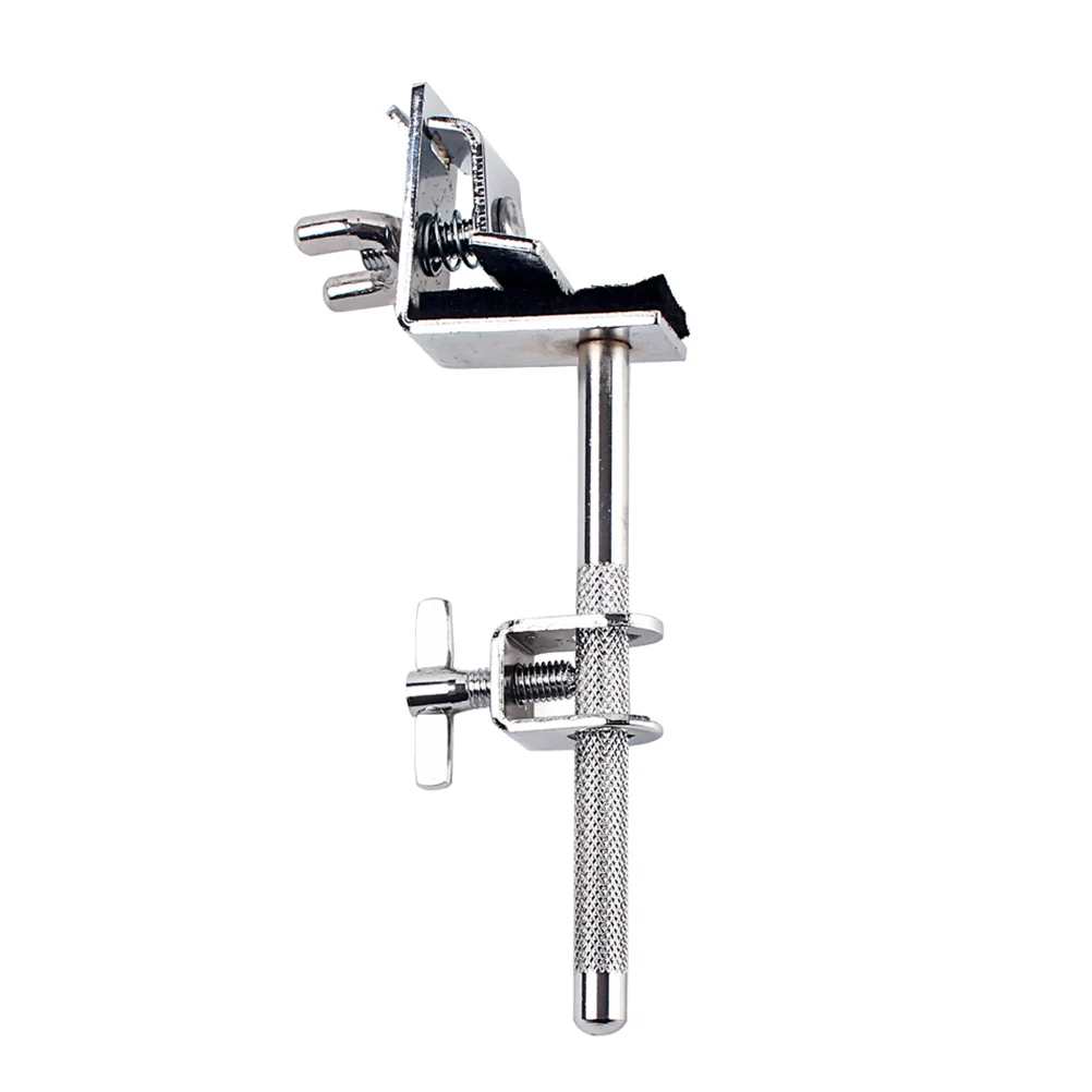 

Metal Bass Drum Mounted Cowbell Holder Bracket Clamp for Drummer Drum Adjust Cowbell Up Down WC51 (Silver)