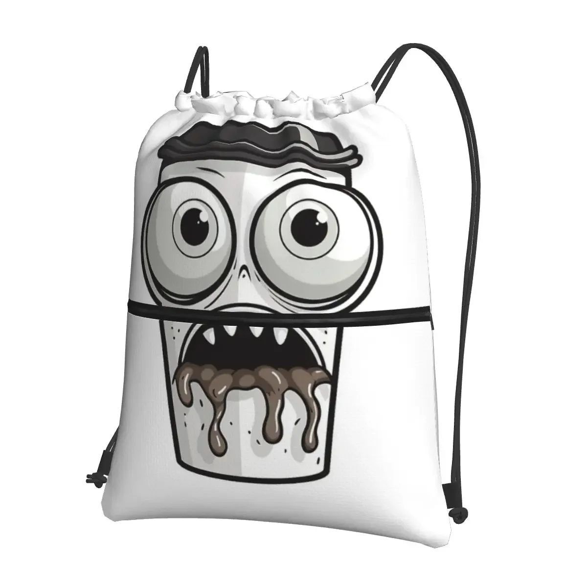 

Big Eyes Coffee Portable Backpacks Drawstring Bag Fashion Drawstring Bundle Pocket Storage Bags For Travel Sport Man Woman