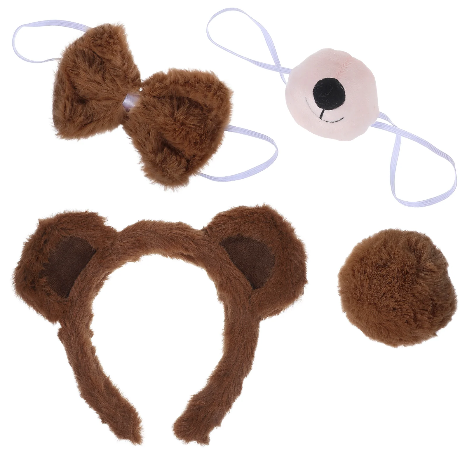 

Головная повязка с медведем, аксессуары для костюма, искусственный нос, наряд, хвост, косплей, уши, животные, девочка с