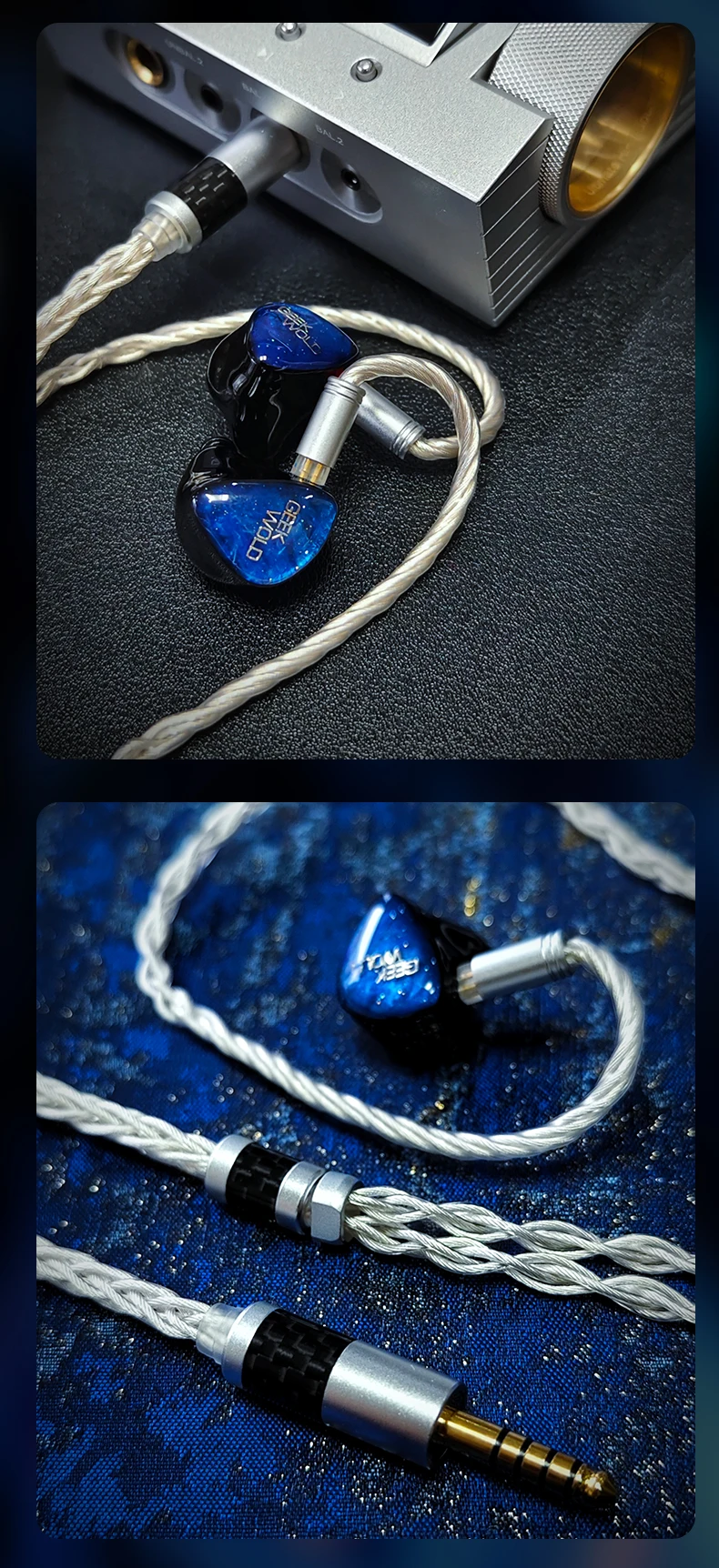 GEEKFLY GEEKWOLD GK20 PRO 3BA+2PZT+Planar+DD IEMs Проводные
