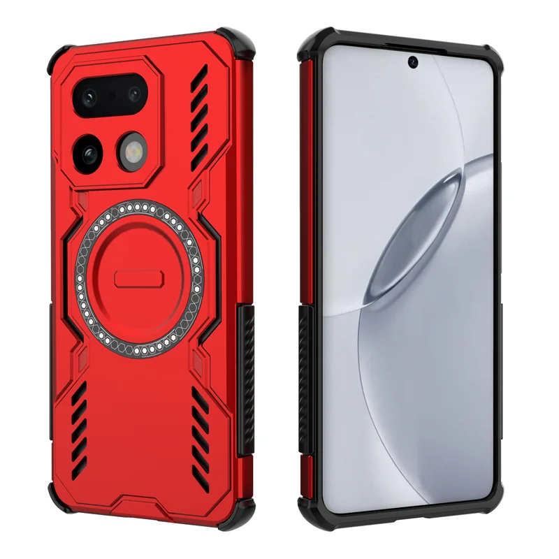 Magnetic Hard Plastic and Rubber Anti-Shock Armor Case with Magsafe Function