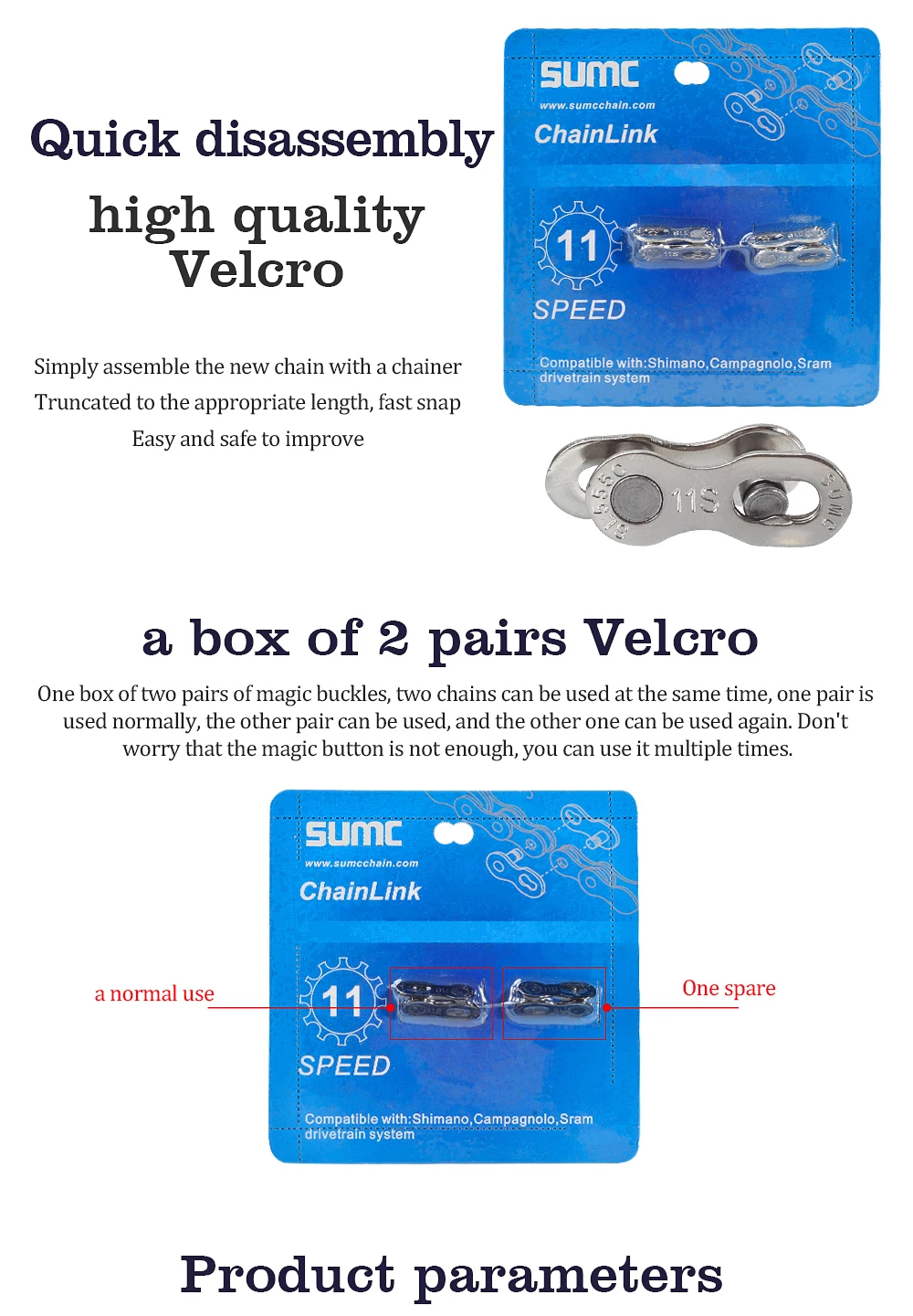 Description Picture 5 of item2 Pairs Bicycle Chain Magic Buckle 6/7/8 9 10 11 12 Speed Missing Link Reusable MTB Road Bike Chain Quick Link Shimano/SRAM