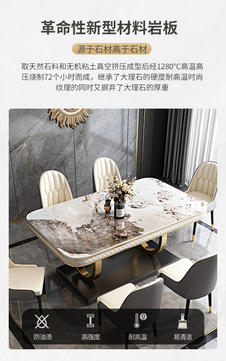Description Picture 3 of itemMarble Room Sets Dining Table Coffee Modern Dinner Console Kitchen Dining Table Salon Camping Balcony Mesa Garden Furniture Sets