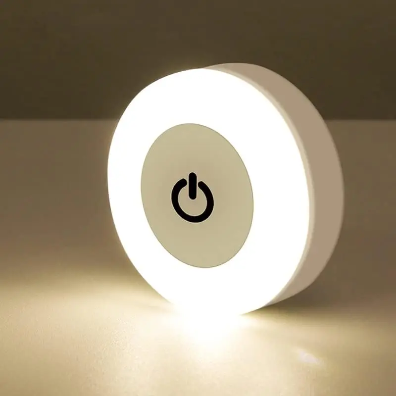 LED 조명 USB 충전식 마그네틱 베이스 벽 조명, 라운드 휴대용 조도 조절 야간 조명, 실내 장식, 홈 장식