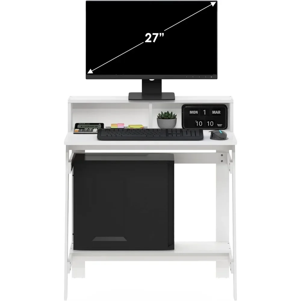 Simplistic A Frame Computer Desk, Regular, White 5
