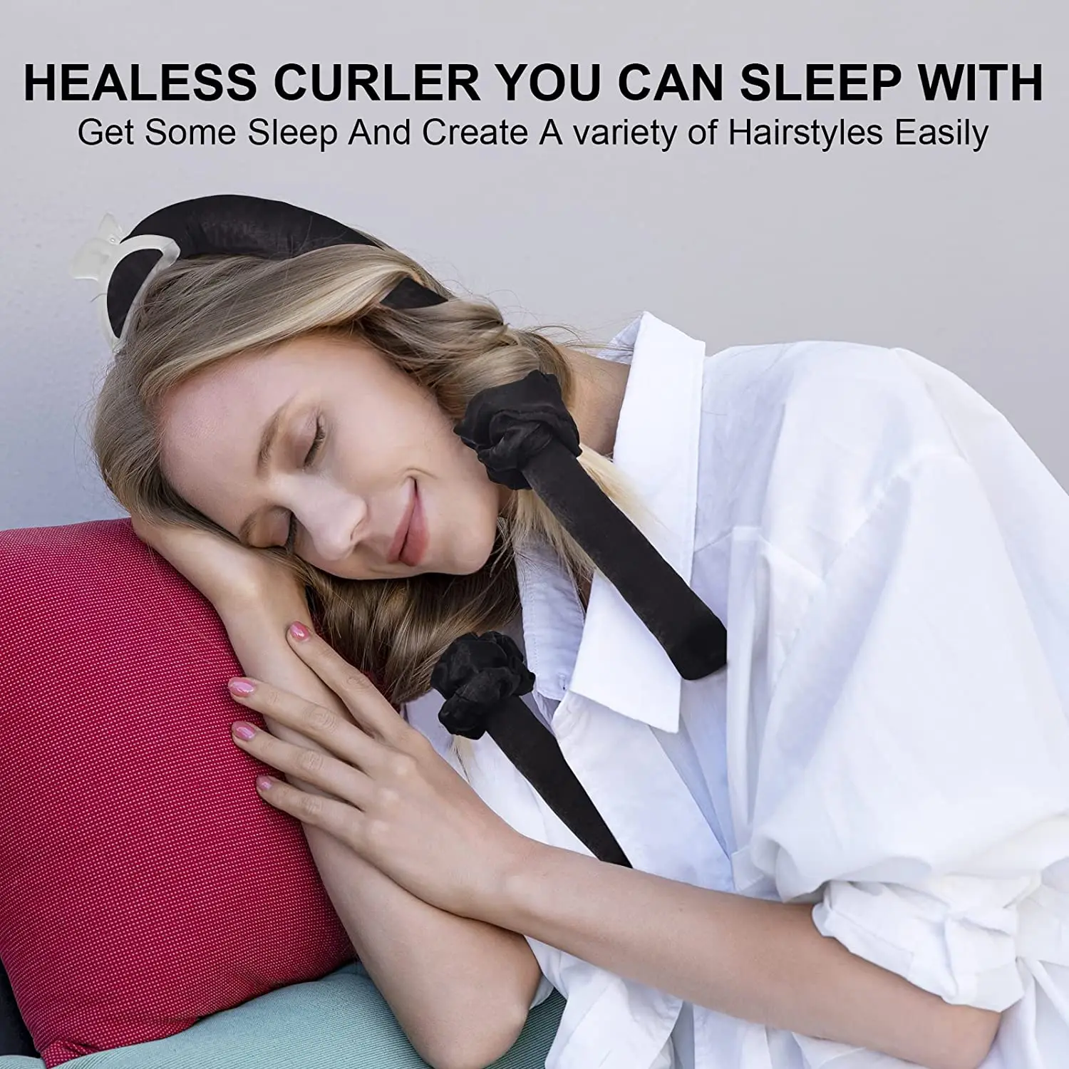Heatless Curling Rod Headband No Heat Curl Ribbon with Hair Clips Scrunchie Sleeping Lazy Curler Silk Ribbon Hair Rollers Makeup hair styling tool hair curling tools