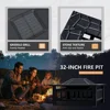 Multifunctional Patio Fire Pit Table, 32in Square Metal BBQ Firepit Stove Backyard Garden Fireplace with Spark Screen Li 6