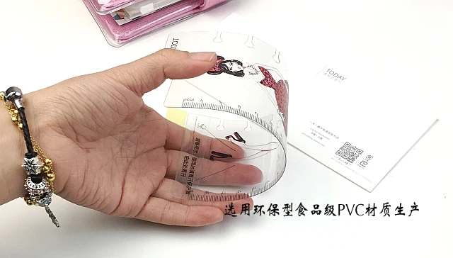 A5A6per Today Clear Bookmark Ruler with 6 Holes Pvc Soft Fashion Illustration Ruler Stationery Monthly Planner School Supplies