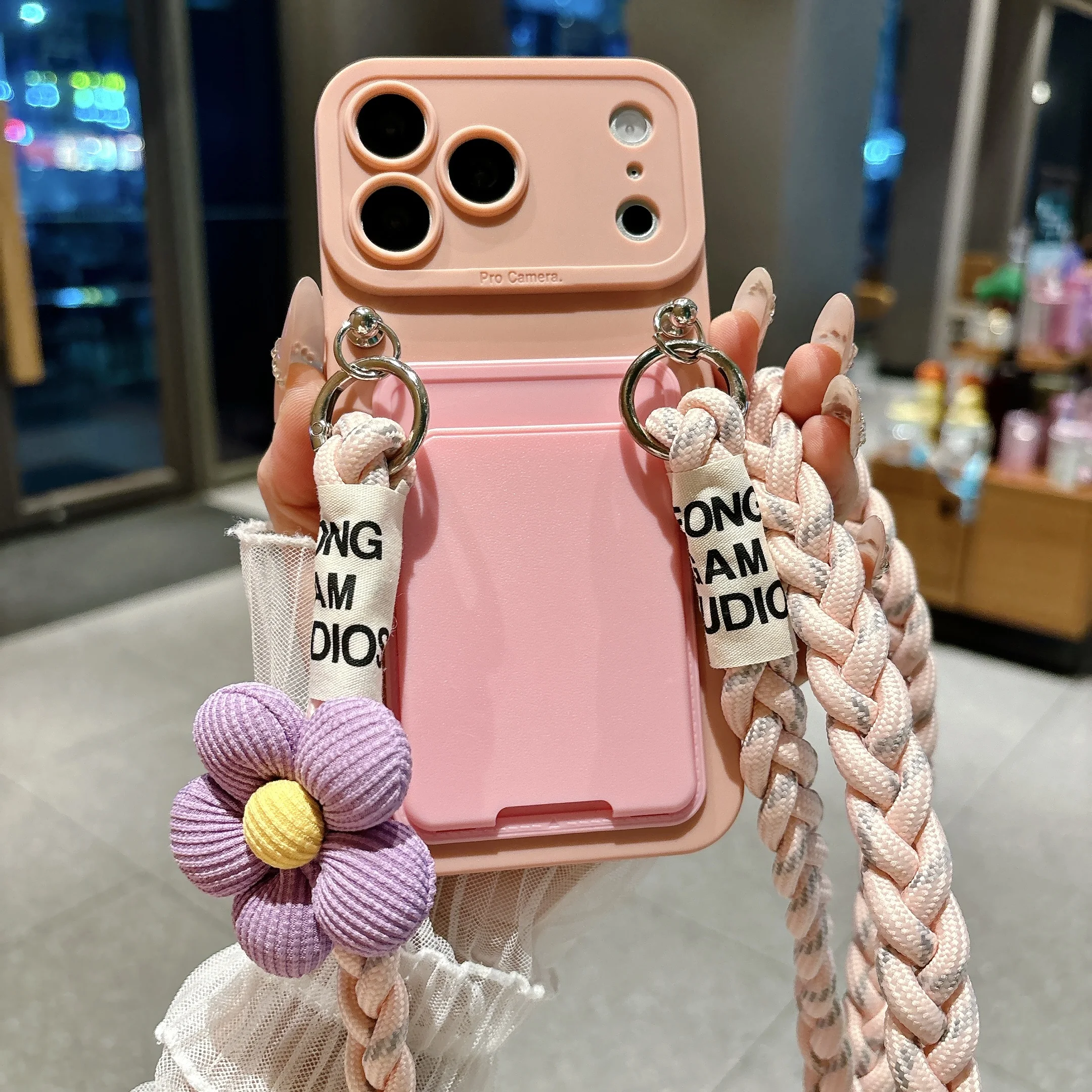 Luxury Floral Crossbody Lanyard Wallet Phone Case Cover