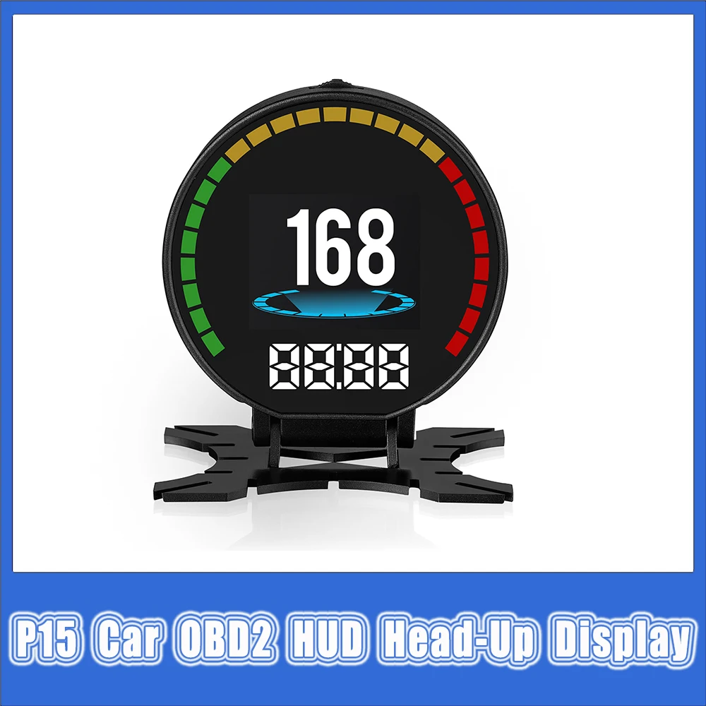 

NEW P15 Car OBD2 HUD Head-Up Display Car Speedometer Digital Speed Oil Water Temp Gauge Overspeed Warning Auto Accessries