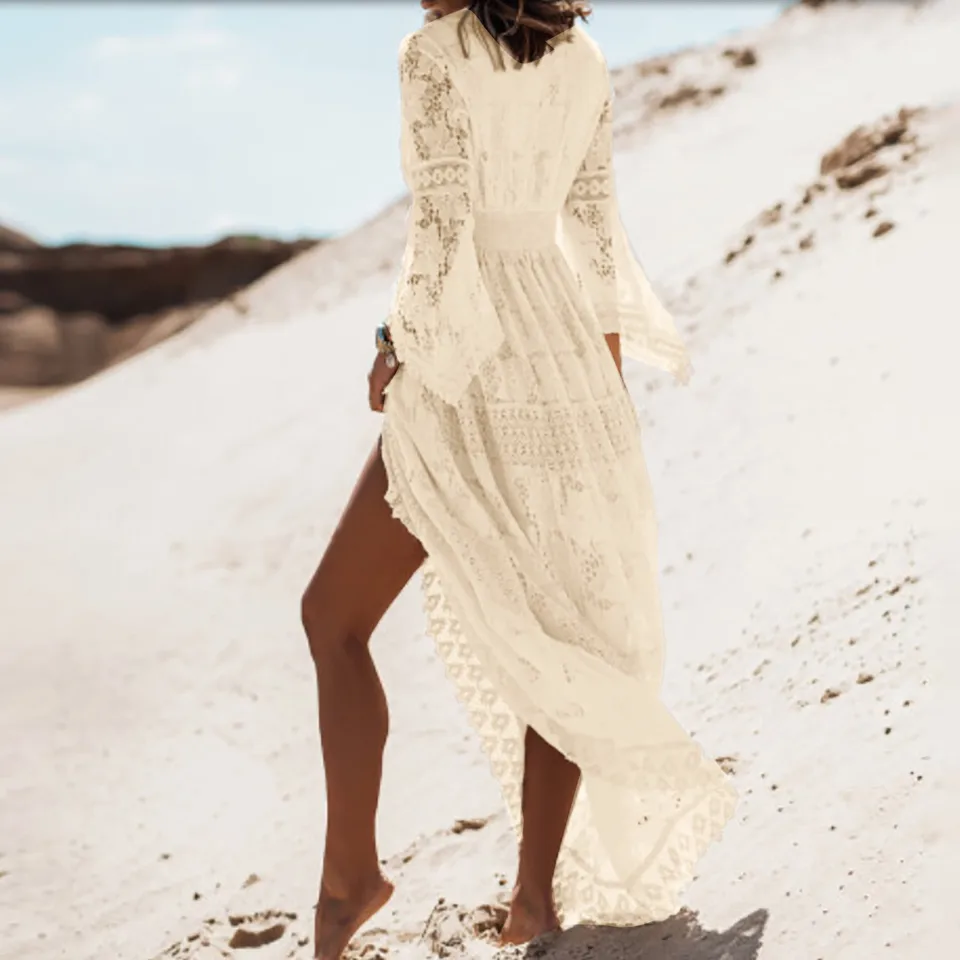 Abito CUPSHE Da Donna Boho Con Scollo A V, Schiena Scoperta, Mini Prendisole Estivo Con Volant, Arancione Bruciato E Marrone - 4