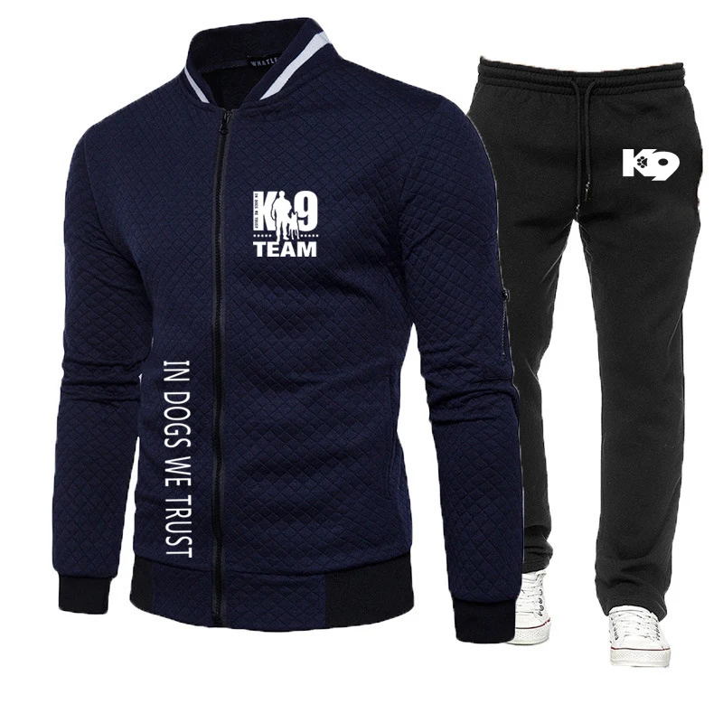 TRAINER K9 Team K9 Unit Malinois 2023 Autumn New Men's Sports Hoodie Long Sleeve Two Pieces Male Casual Jogging Sports Pant Suit