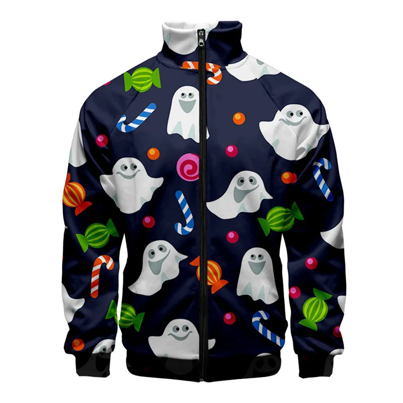 thumbnail image 1 of Chaqueta con estampado 3D de calabaza de Halloween para hombres y niños, camisetas de manga larga con personalidad, chaquetas de calle de gran tamaño con cremallera, abrigo, ropa, 1 of 5