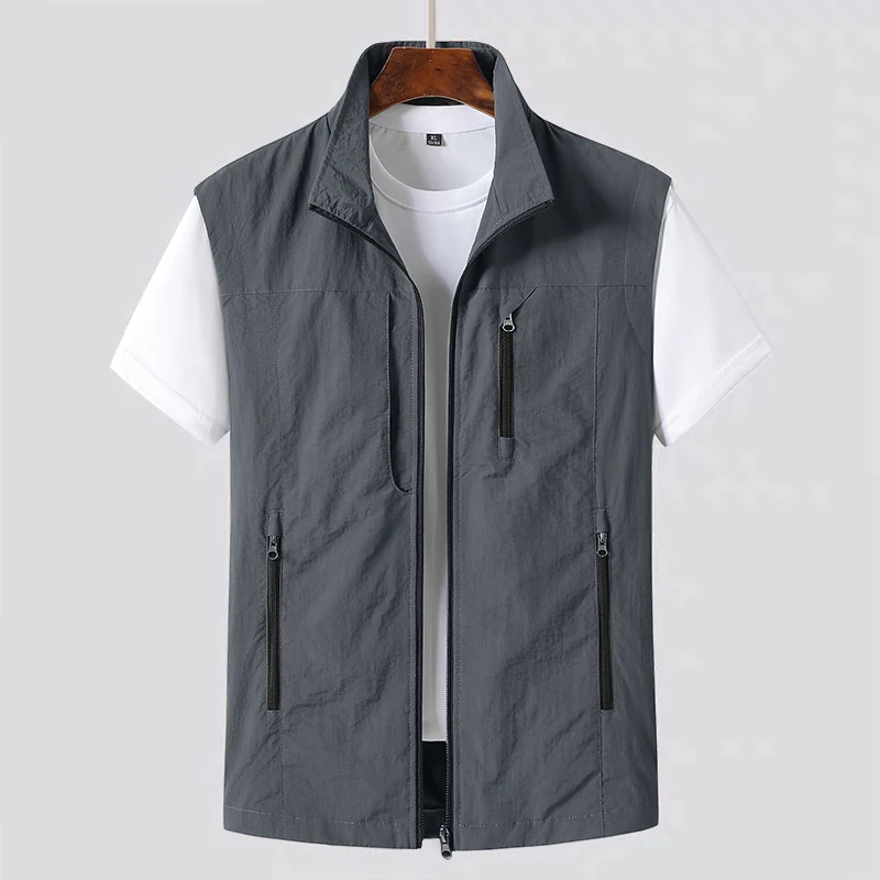 Multi-pocket Sleeveless Jacket Waterproof Vest Men's Summer Tactical Military Motorcyclist Fishing Vest cooling vest fisherman vest