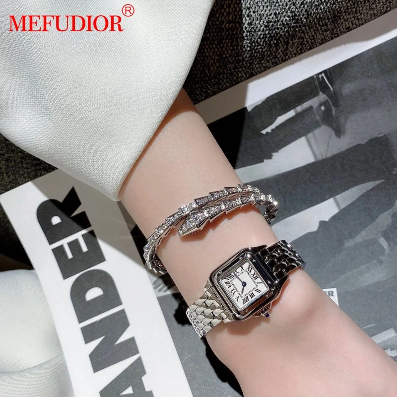 S925 Sterling Silver Platinum/Rose Gold Snake shaped Bracelet Natural Full Diamond Gemstone Women\'s Bracelet Luxury Jewelry Gift