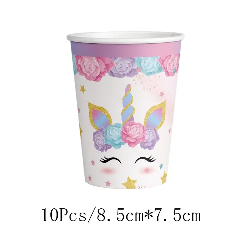 Unicorn Birthday Party Supplies - Disposable Cups Plates Napkins Decorations for Girls
