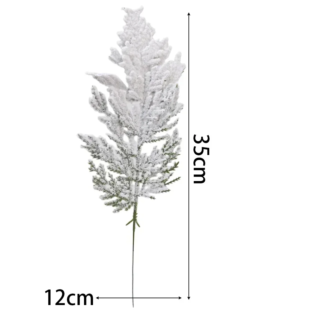thumbnail image 1 of 1-10 piezas de ramas de agujas de pino de simulación navideña, adorno de árbol de Navidad de plástico, flores falsas, suministros de decoración para manualidades para fiestas en el hogar, 1 of 5
