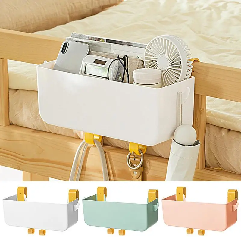 

Bedside Organizer Storage Box Hangings With Hooks Bed Tablet Phone Remote Control Books Glasses Desk Bag Sofa Basket Accessories