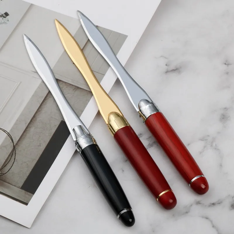 

Бумажный нож в стиле ретро, Открыватель для писем, удобный нож с деревянной металлической ручкой для открытия документов, фоторезак для бумаги