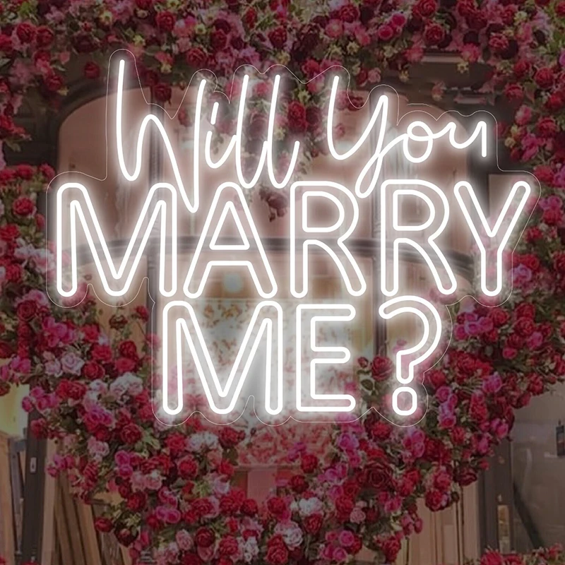 

Will You Marry Me Neon Sign Custom Wedding Party Event Decor Neon Light Valentine's Day Celebration Decoration Led Neon Signs