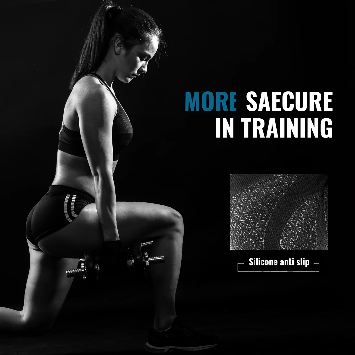 1Pair Outdoor Sports Breathable Stretch Fabric Silicone Non-slip Half Finger Gloves