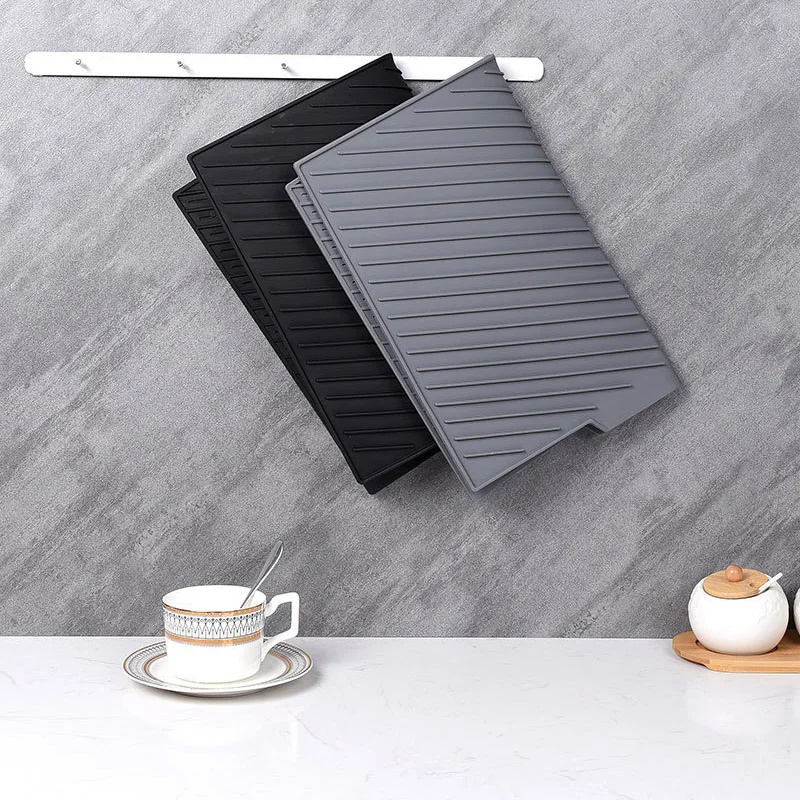 Silicone Drain Pad Kitchen Tableware Anti-slip Mat Diversion Opening Slope Drainage Mat Anti-scalding Coaster Kitchen Utensils