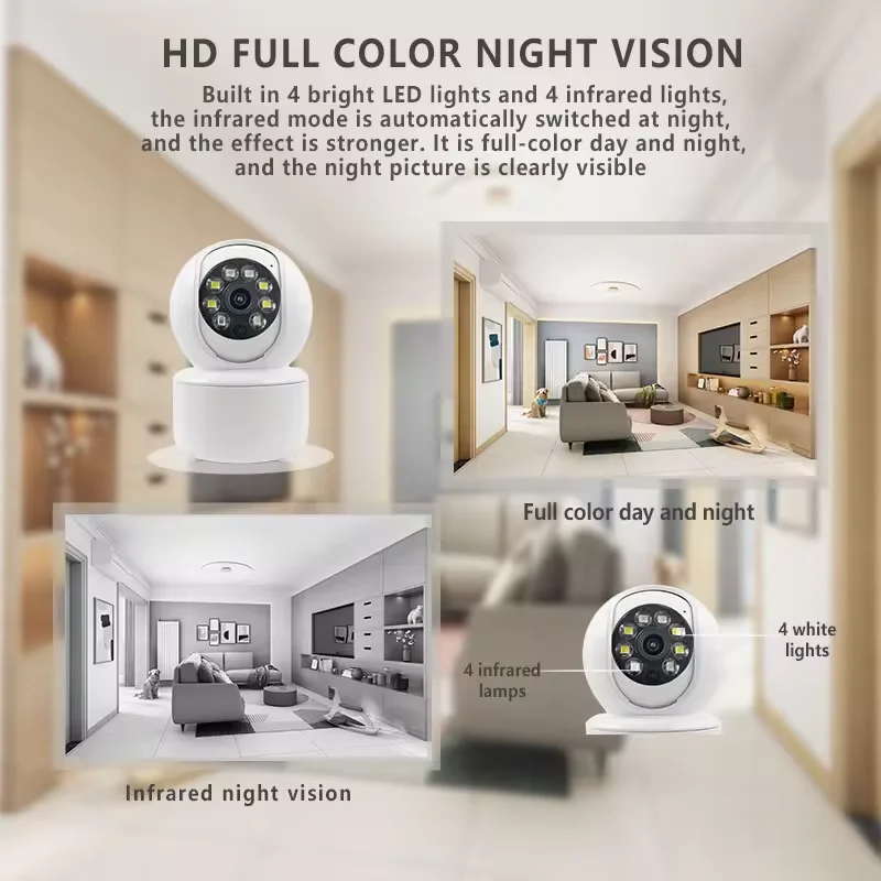 1080P Home Smart Wireless Baby Monitor Full Color Night Vision ICSEE APP PTZ Security Wifi CCTV Network Camera 3
