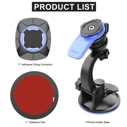Multifunctional 360° Rotating Car Phone Holder with Hidden Parking Number Plate and Dual Spring Band (BLACK)