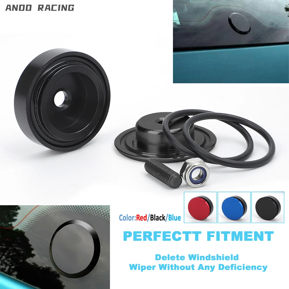 

Car Rear Wiper Delete Kit Plug Cap O-ring Aluminum Alloy Universal For Honda Civic Si SIR Mazda 3 Volvo Acura RSX BMW 3 Series