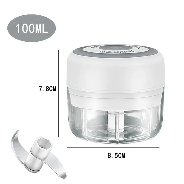 250/100ML hachoir à ail USB charge puissant Mini hachoir à ail électrique Portable broyeur à ail cuisine hachoir alimentaire unisexe