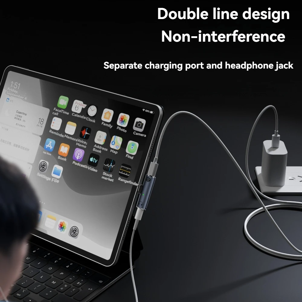 USB C 3.5MM Headphone Charger 2 1 Adapter Type-c Aux Audio Jack 100W PD Fast