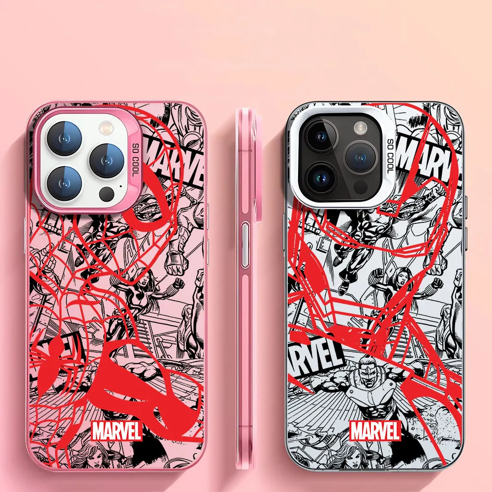 Custodia A Conchiglia Marvel Spider Man Iron Man Per Iphone 15 Pro Max Xs Max Xr 13 12 Pro 11X14 Plus 12 Pro Max Custodia Morbida Antiurto